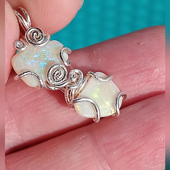 Artisan Jewelry - Australian Opal Pendant Sterling Silver